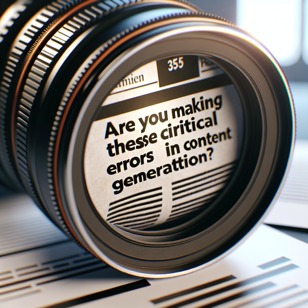 Are You Making These Critical Errors in Content Generation?